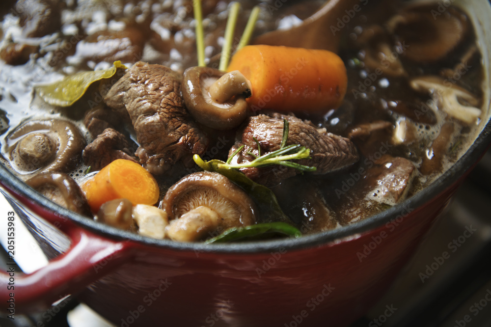 Homemade beef stew food photography recipe idea