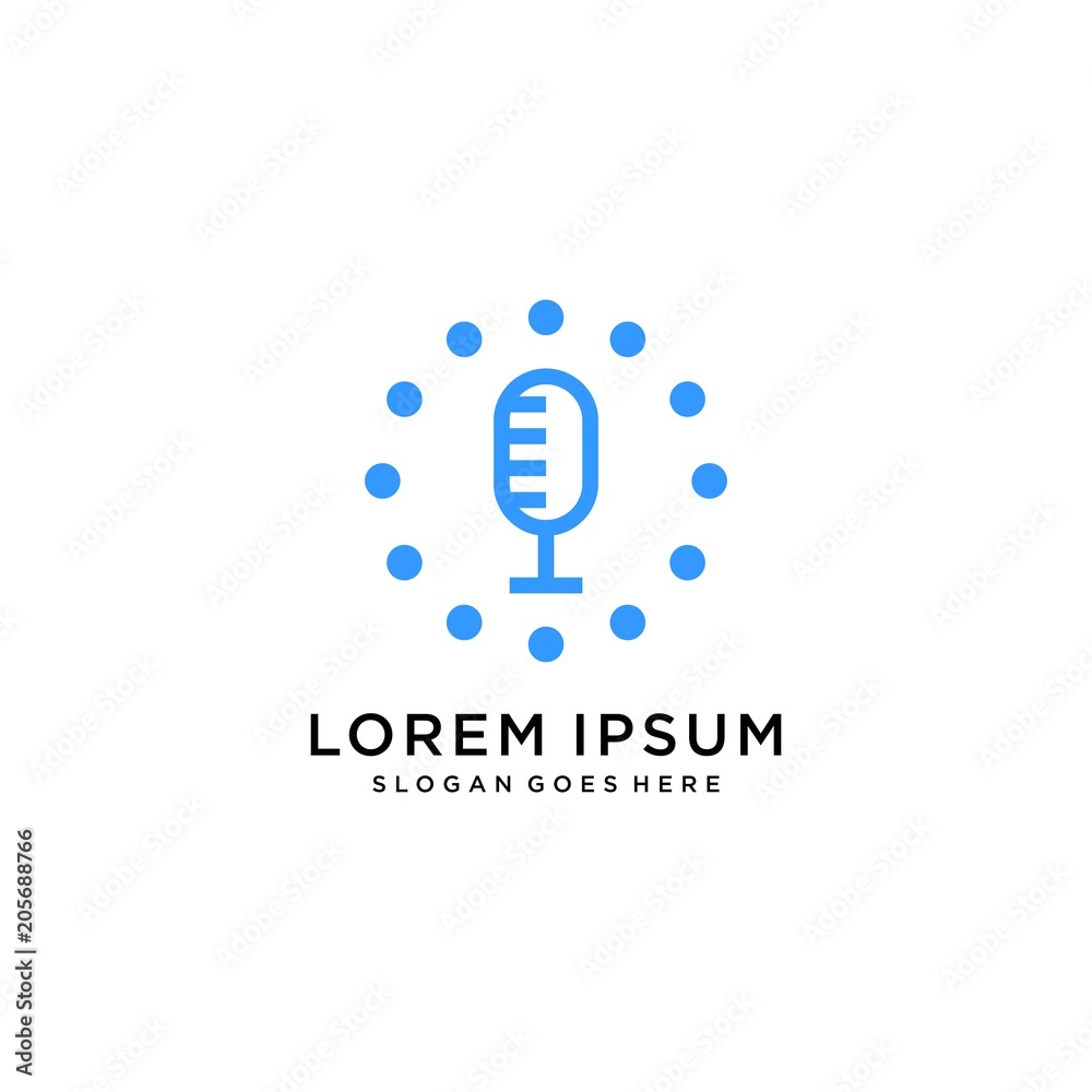 Microphone point logo design vector