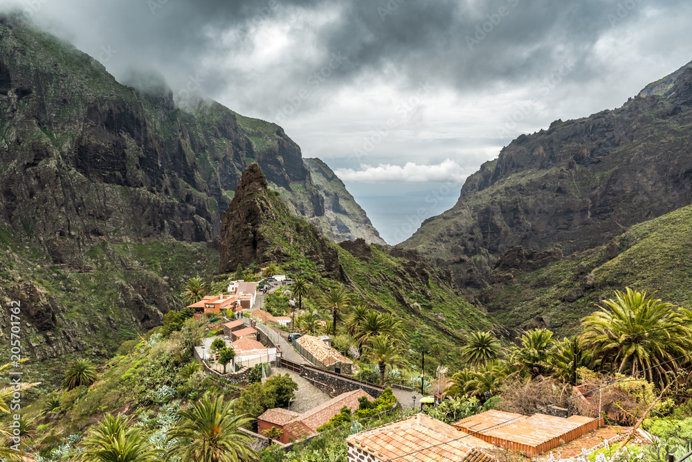 PUERTO DE LA CRUZ, TENERIFE / SPAIN - FEBRUARY 23 2018: Masca village on Tenerife island