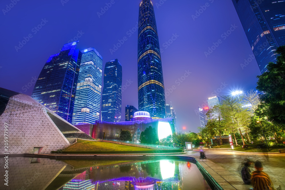 广州城市建筑夜景