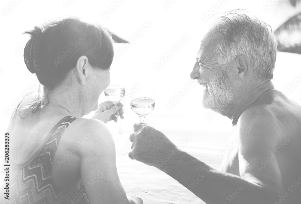 A honeymoon couple enjoying summertime