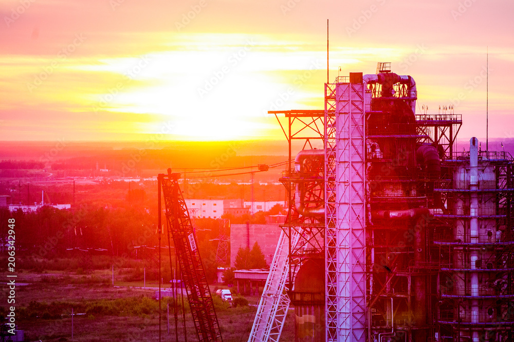 Pipes and buildings of big factory