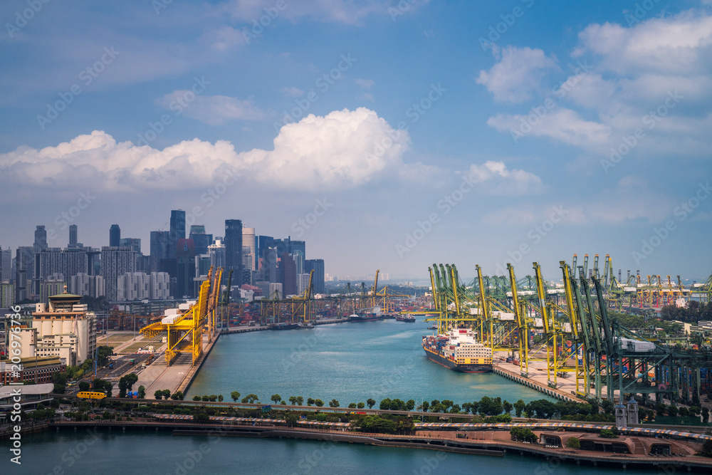 Singapore boat transportation port