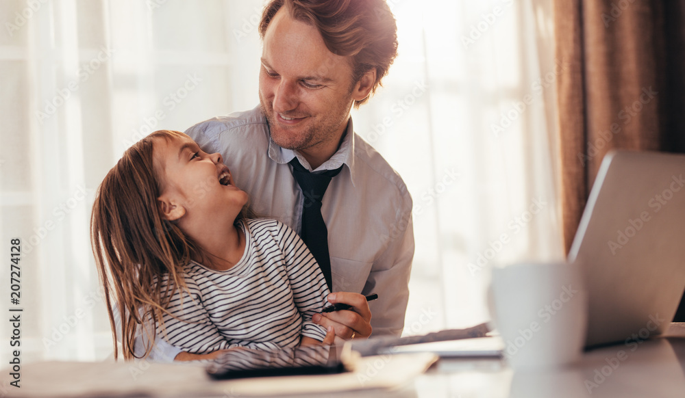 Father and daughter spending time together