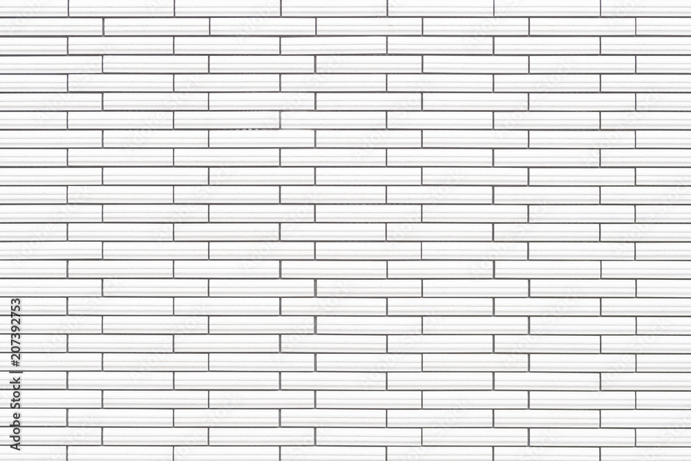 White Ceramic tile brick wall texture and background