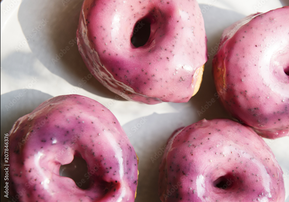 Homemade doughnuts food photography recipe idea