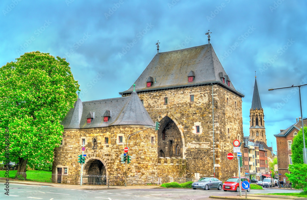 Ponttor, a medieval city gate of Aachen in Germany