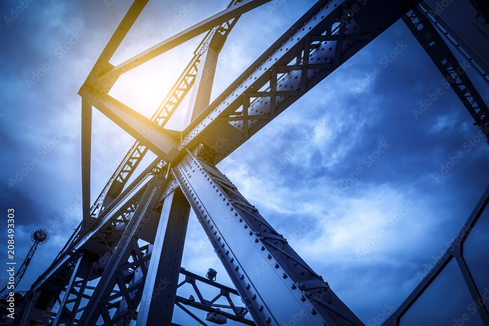 Part of the steel structure bridge in Tianjin, China