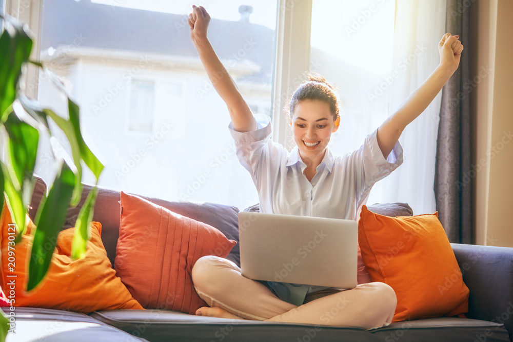 woman working on a laptop