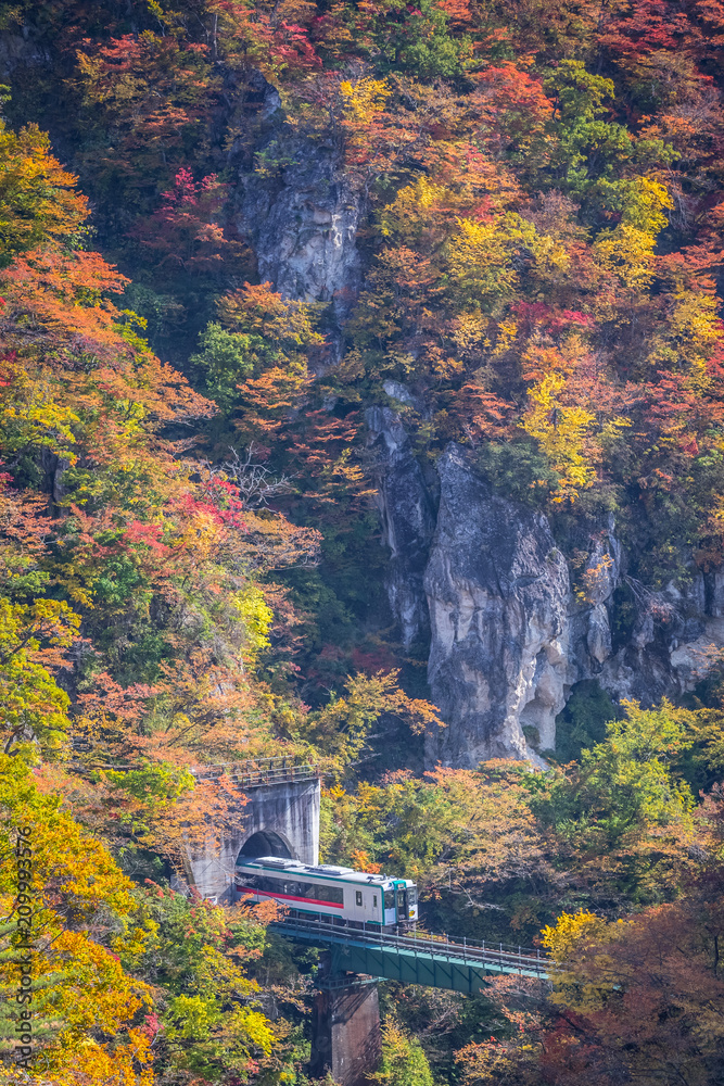 秋日那鲁科峡谷的日廓线