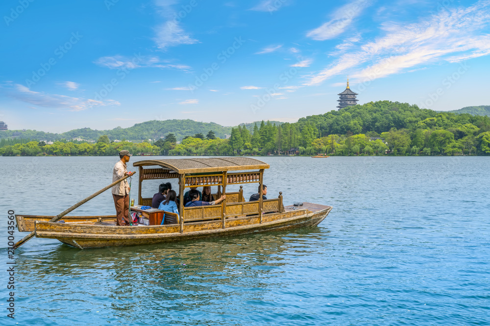 中国杭州西湖风景秀丽