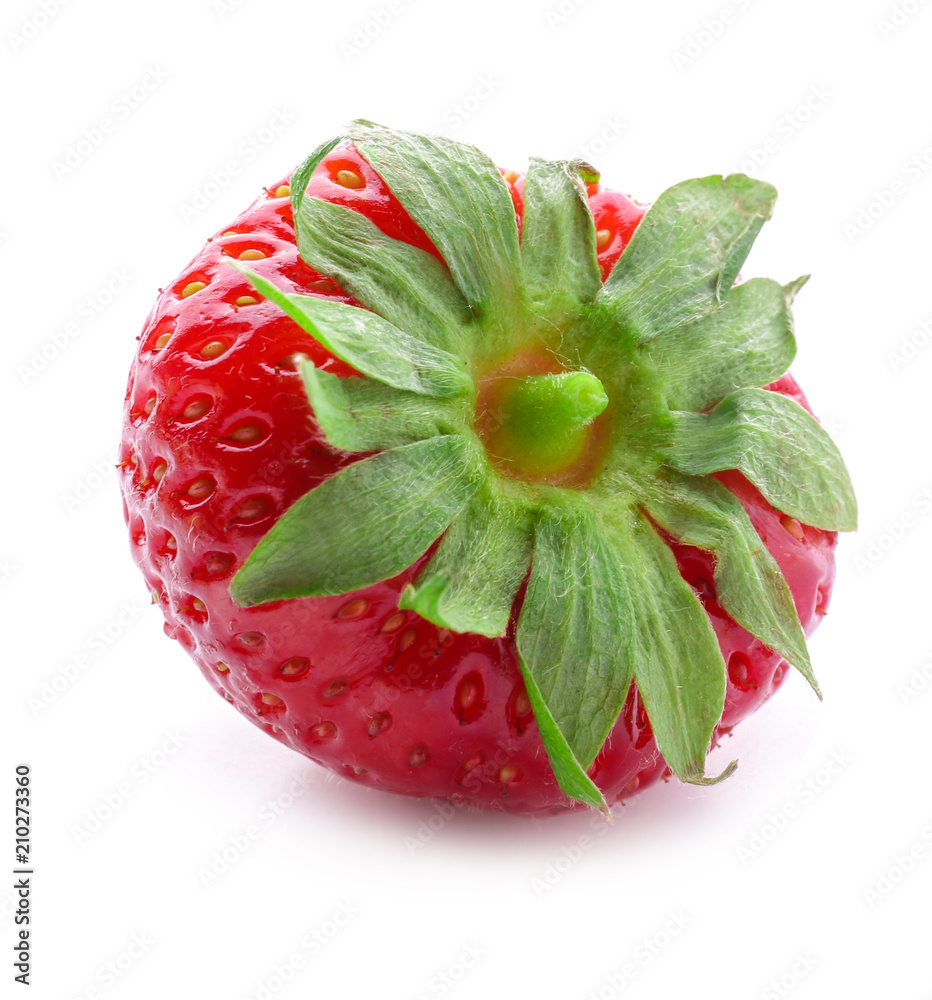 Sweet ripe strawberry on white background