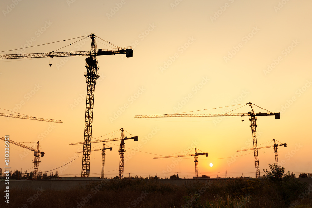 lift in site with sunset