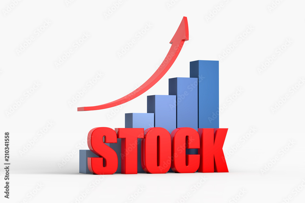 chart and arrow with stock ,business concept