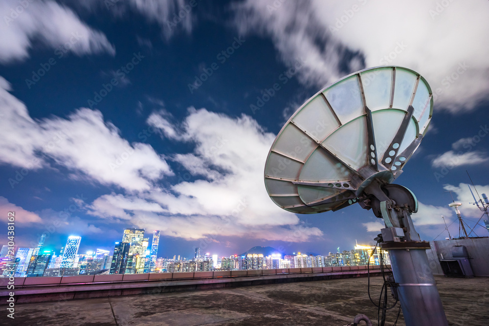 satellite dish in urban