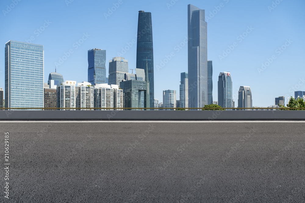 Prospects for expressway, asphalt pavement, city building commercial building, office building