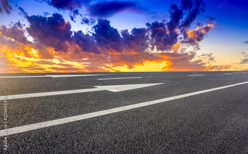 Asphalt road and sky cloud landscape