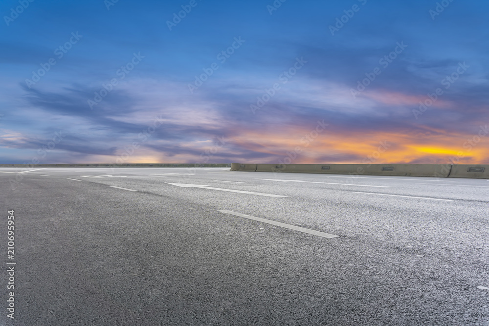 Asphalt road and sky cloud landscape