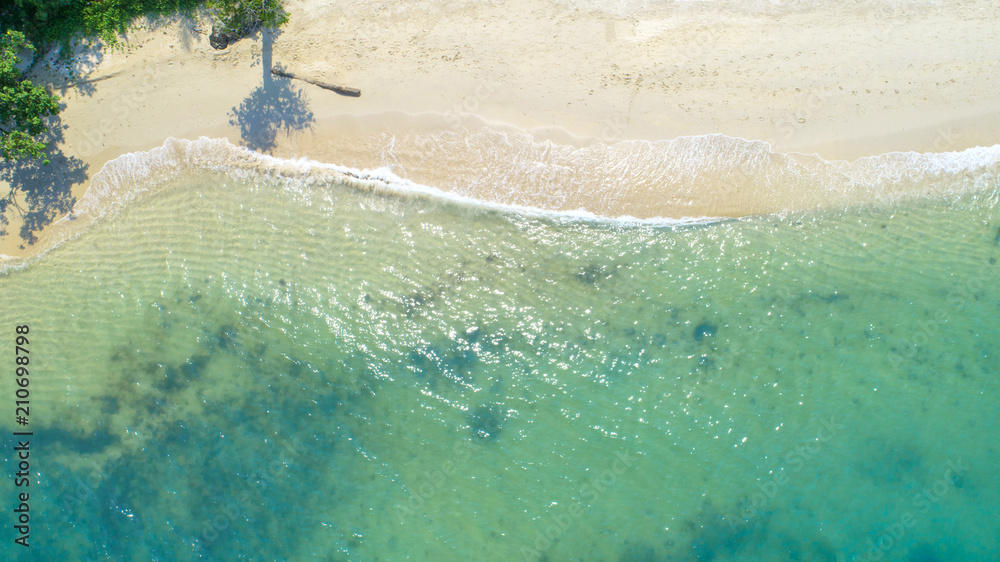 Sea Aerial view and top view, amazing nature background.The color of the water and beautifully brigh