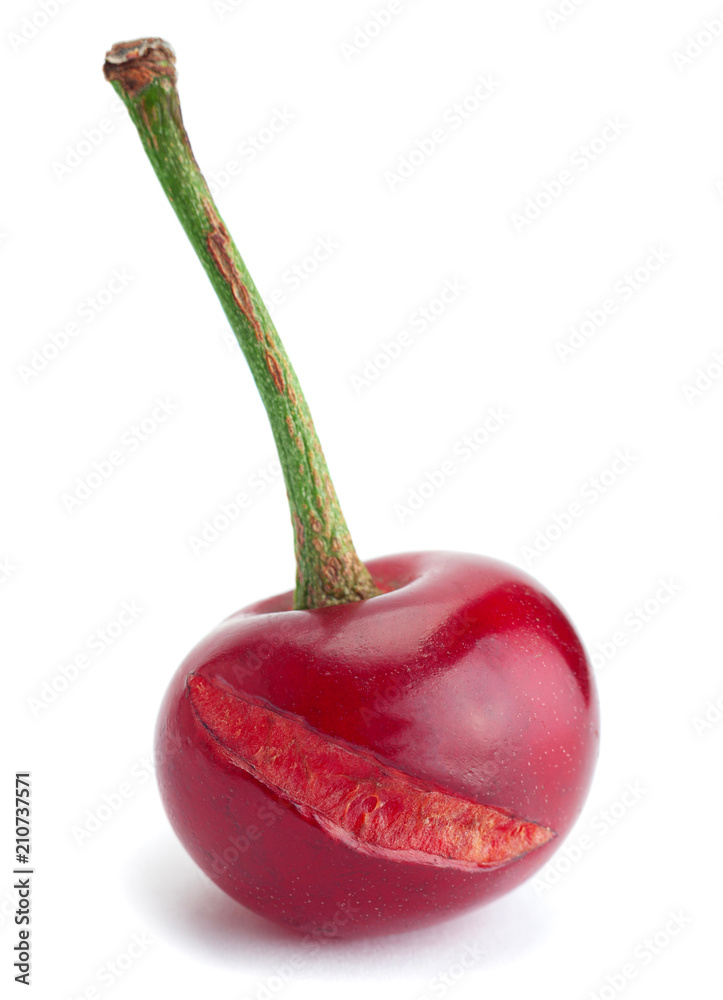 Cherry fruit isolated on white