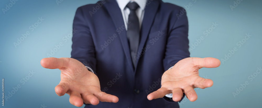 Businessman showing empty hands