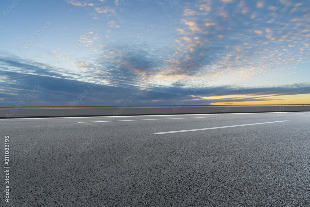 Asphalt road and sky cloud landscape