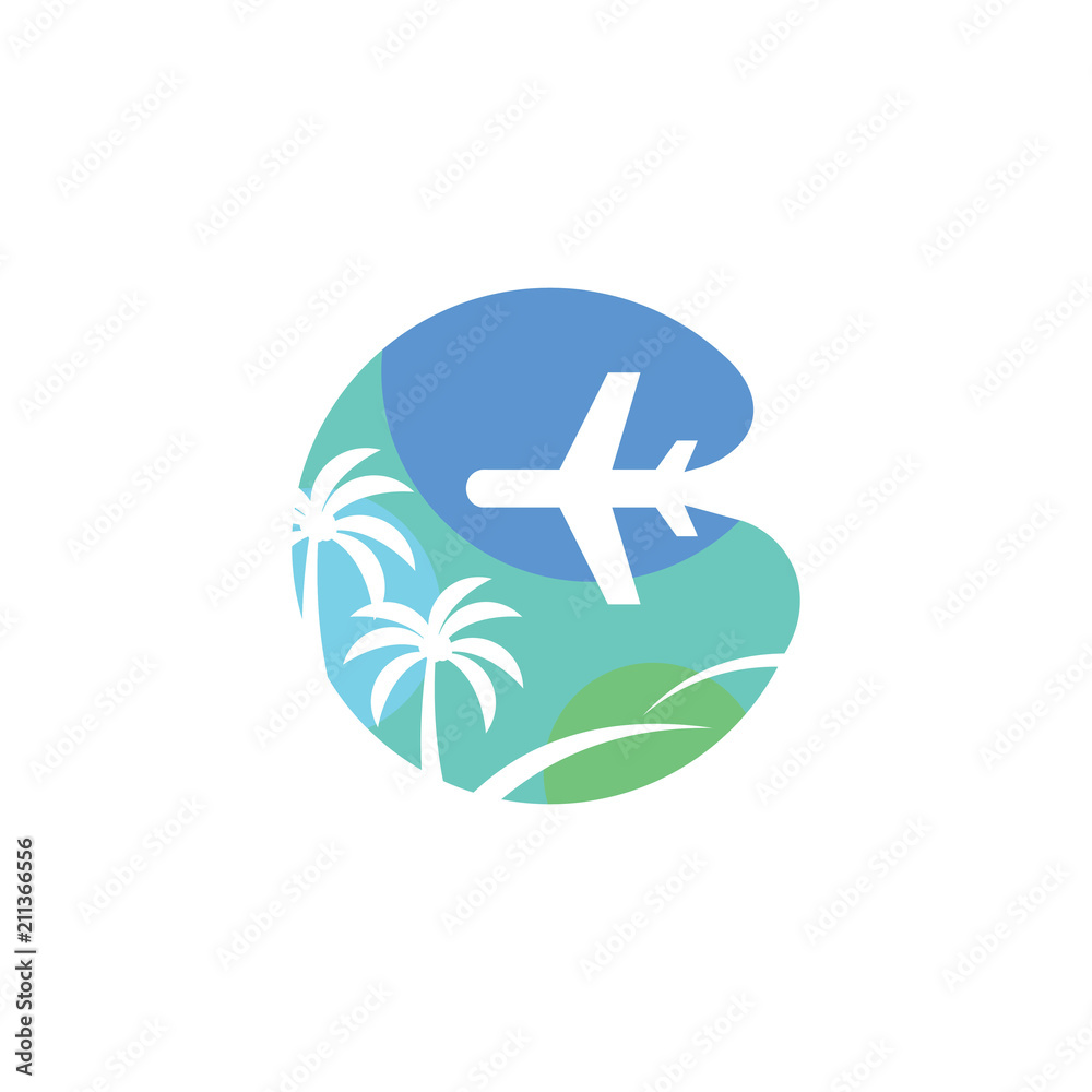 Tropical Travel Tour Flight Symbol