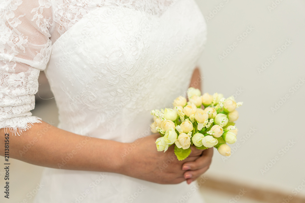 bride with wedding dress