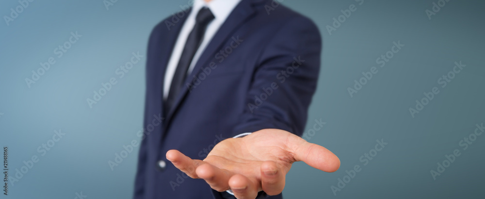 Businessman showing empty hands