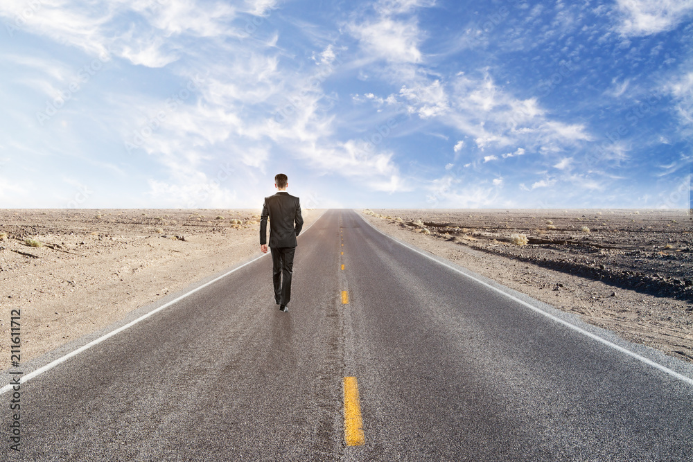 businessman in desert