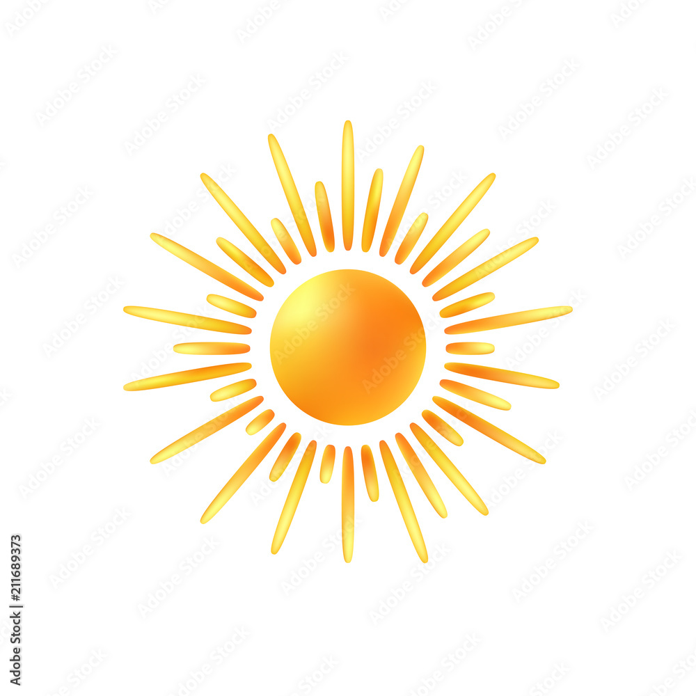 Vector sun isolated