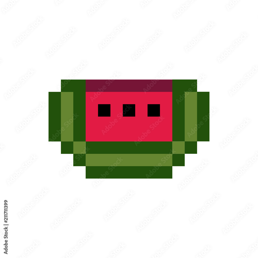 Fresh watermelon pixelated fruit graphic