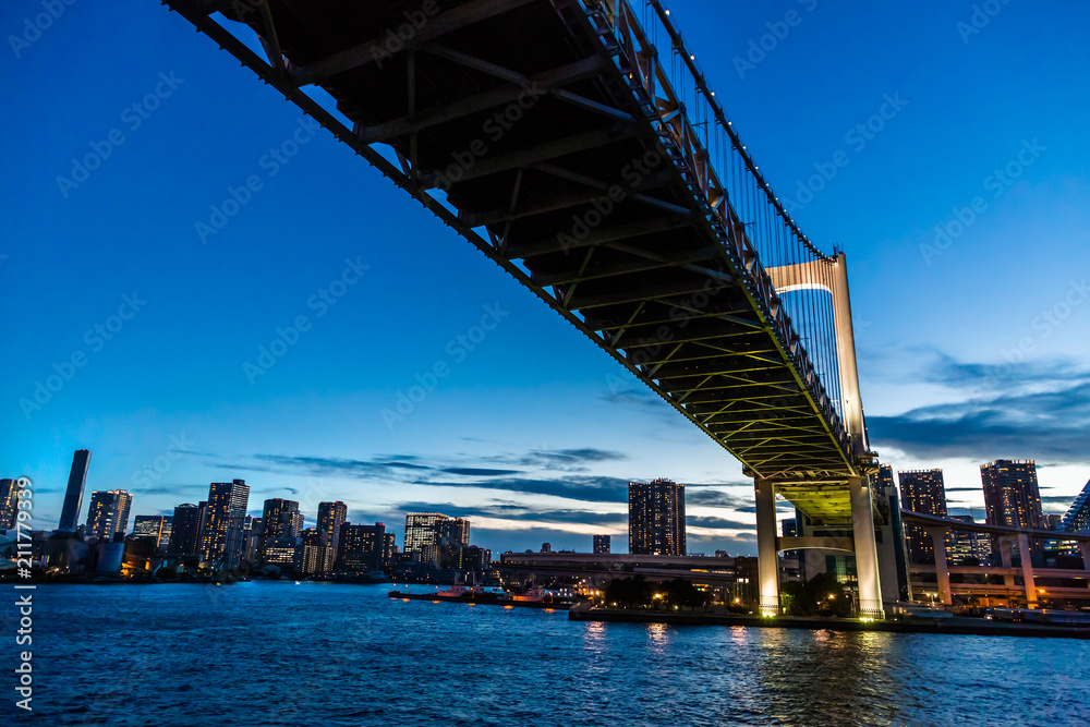 夕暮れの東京の街