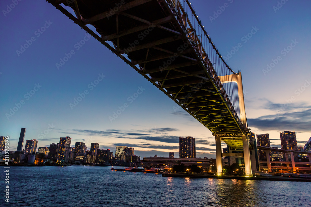 夕暮れの東京の街