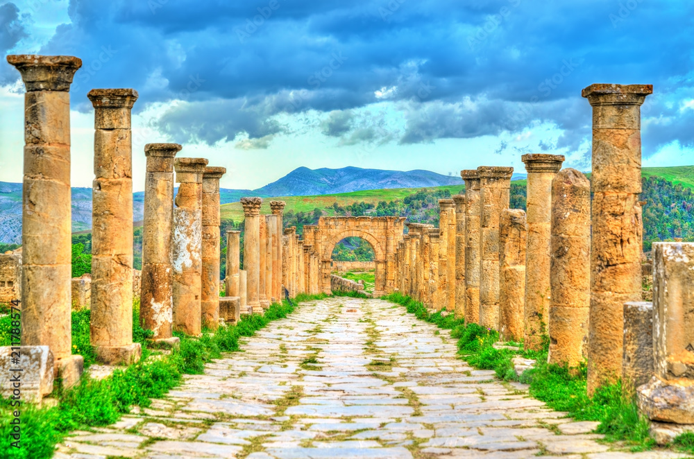 Berbero-Roman ruins at Djemila in Algeria