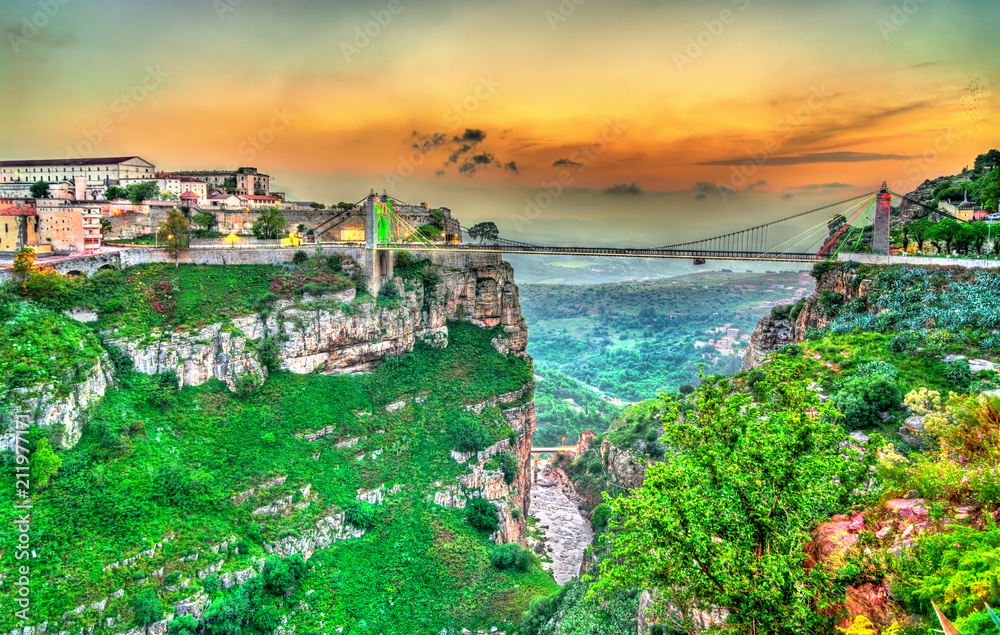 Sidi MCid Bridge across the Rhummel River in Constantine, Algeria