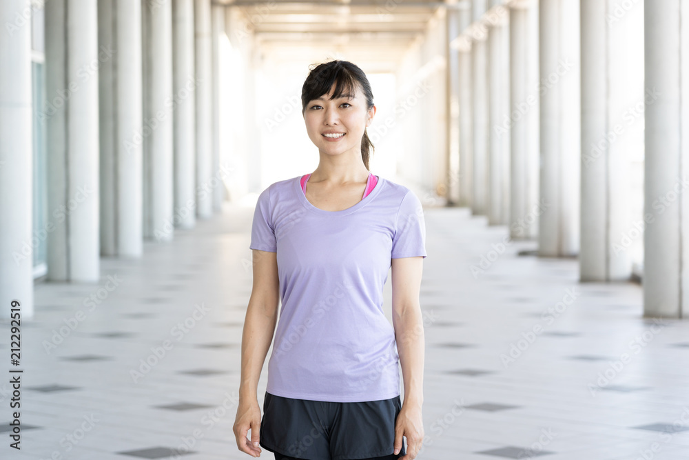 portrait of sporty asian woman