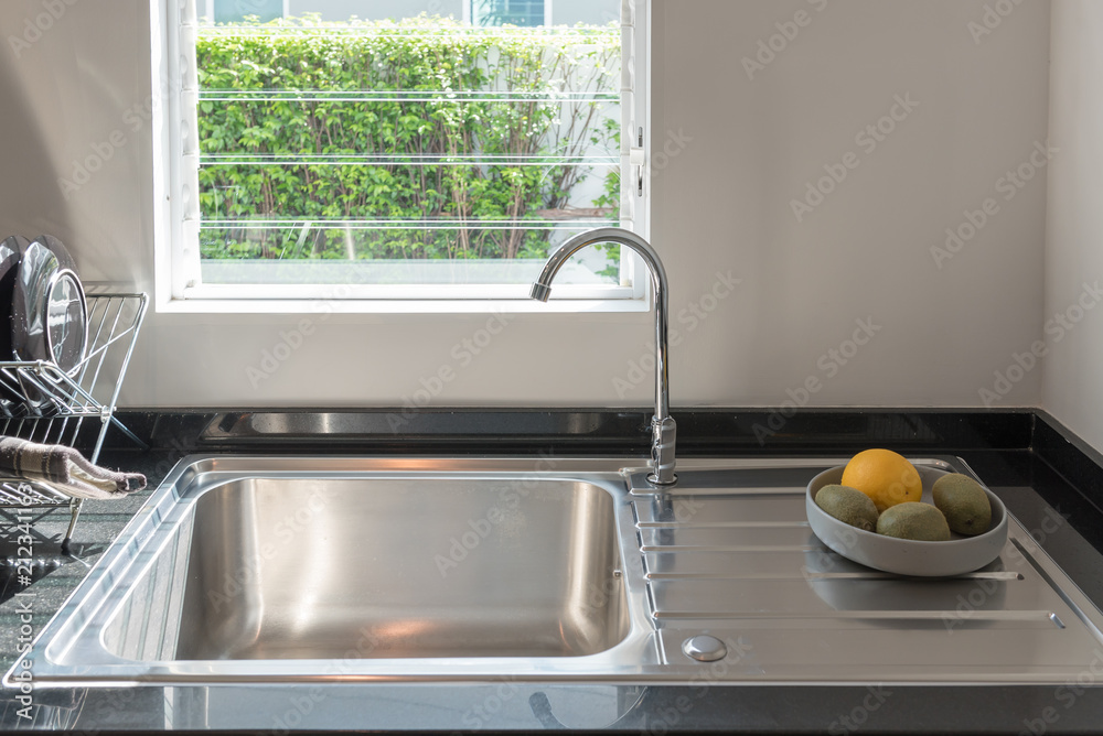 sink with faucet in kitchen room