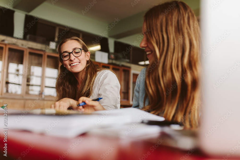 Lecturer helping a student in studies