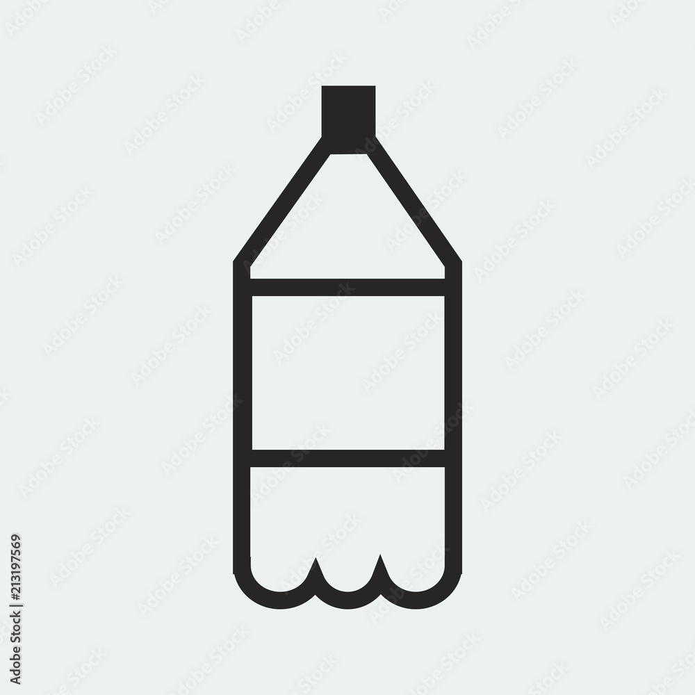 Soft drink plastic bottle icon illustration