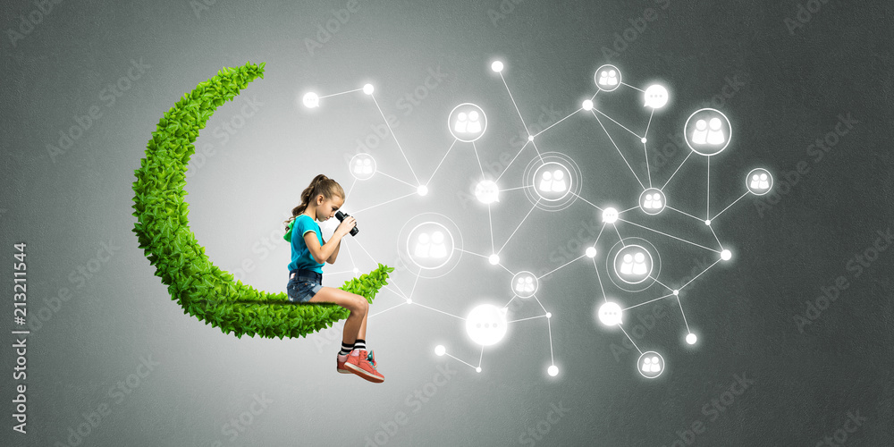 Idea of children Internet communication or online playing and parent control