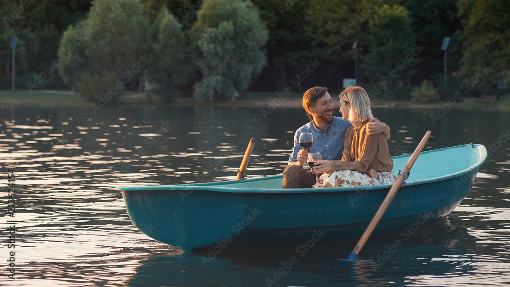 Young couple in a boat