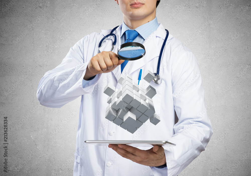 Conceptual image of analytical doctor