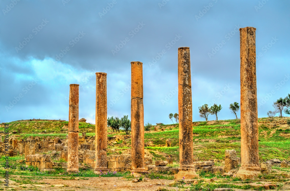 Timgad, ruins of a Roman-Berber city in Algeria.