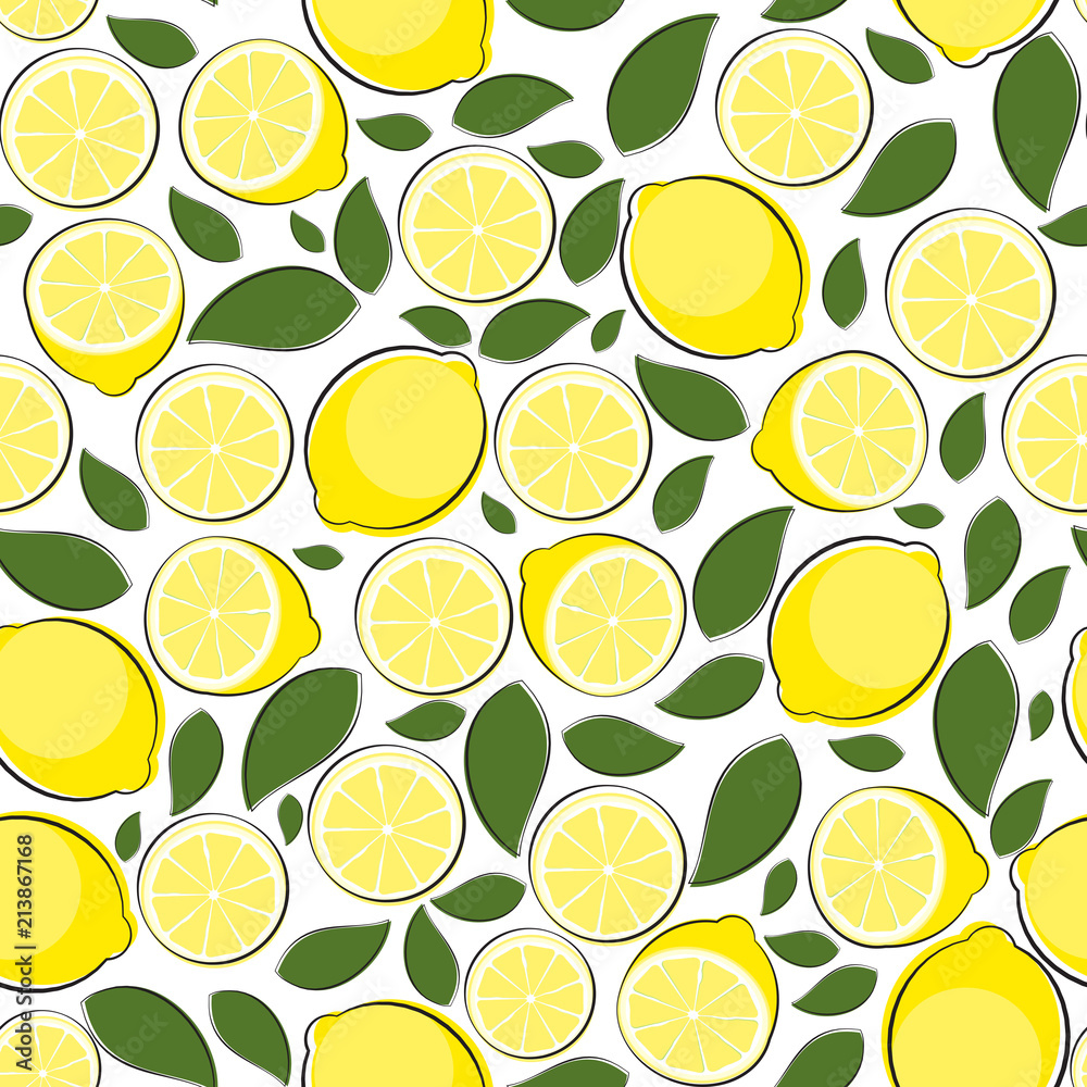 Abstract Lemon Seamless Pattern Background Vector Illustration