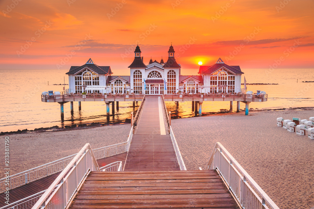 Seebrücke Sellin at sunrise, Ostsee, Germany