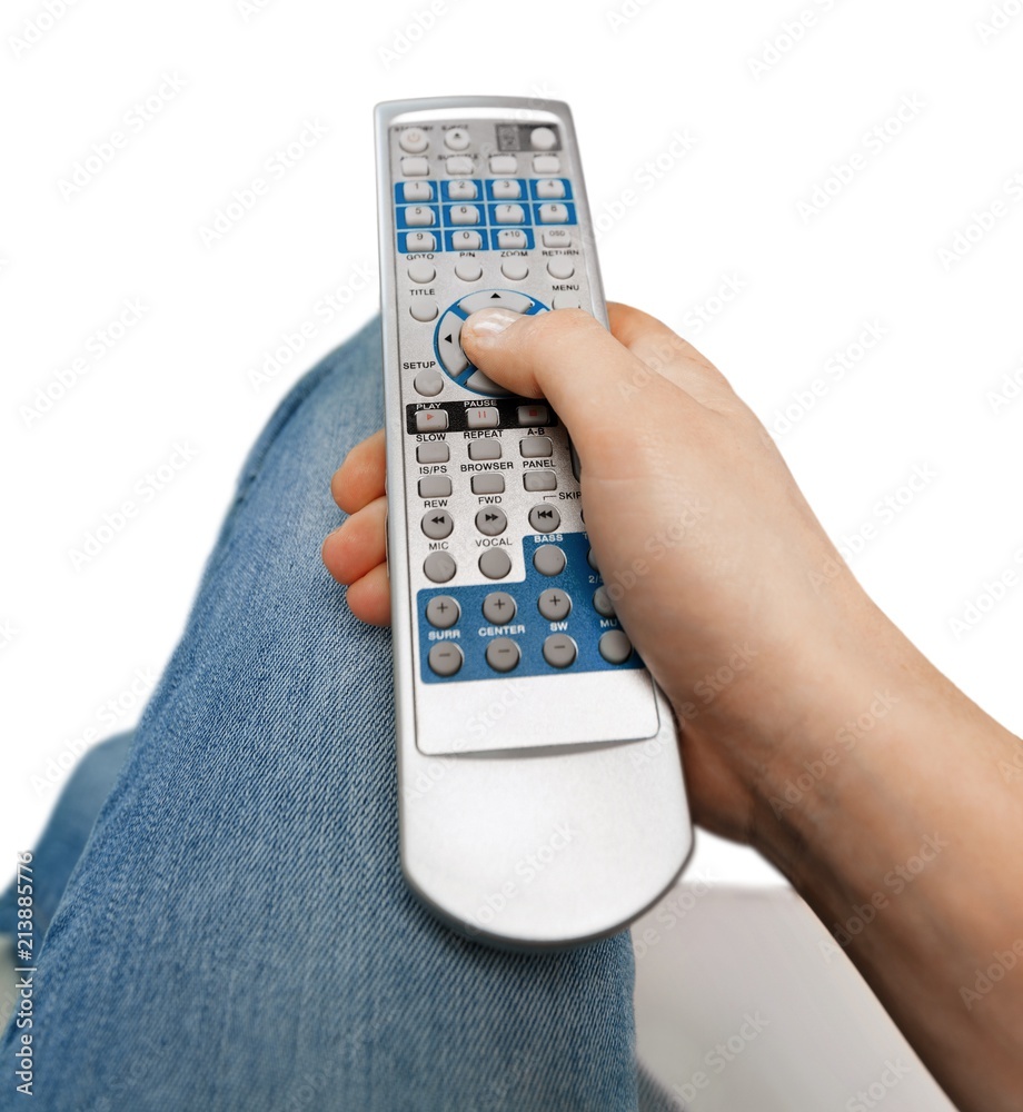 Hand Using a Remote Control