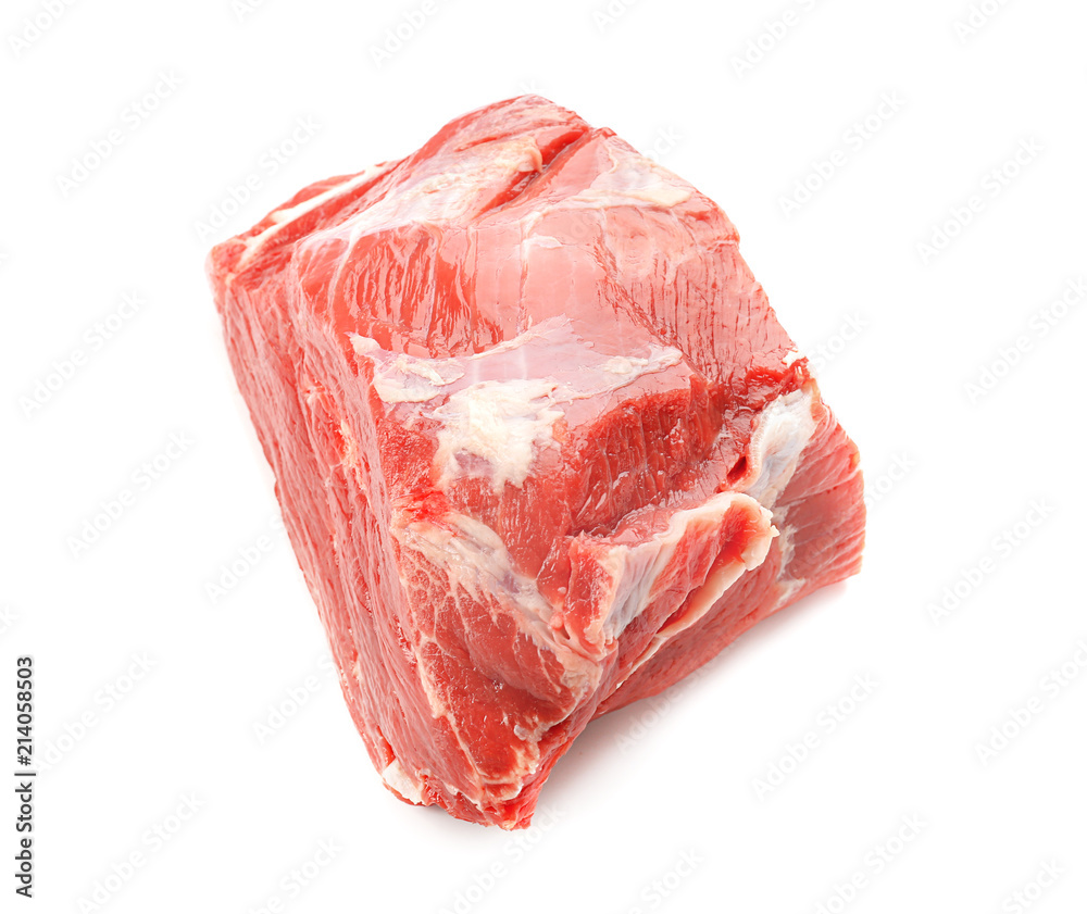 Raw meat on white background