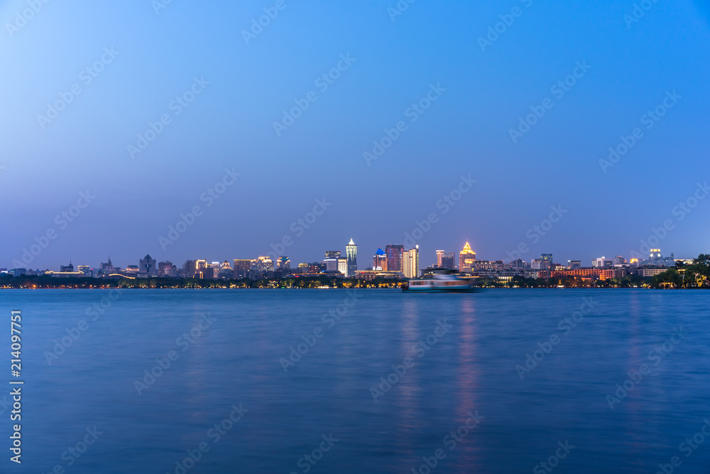 panoramic city skyline in hangzhou china