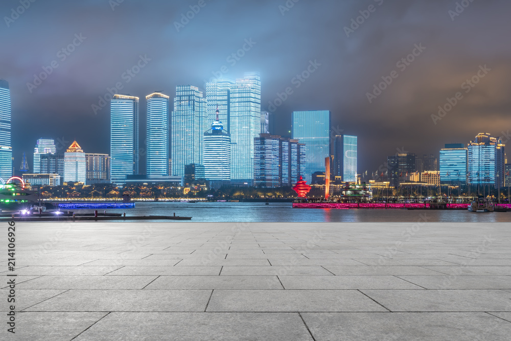 Qingdao Bay yacht wharf and urban architectural landscape